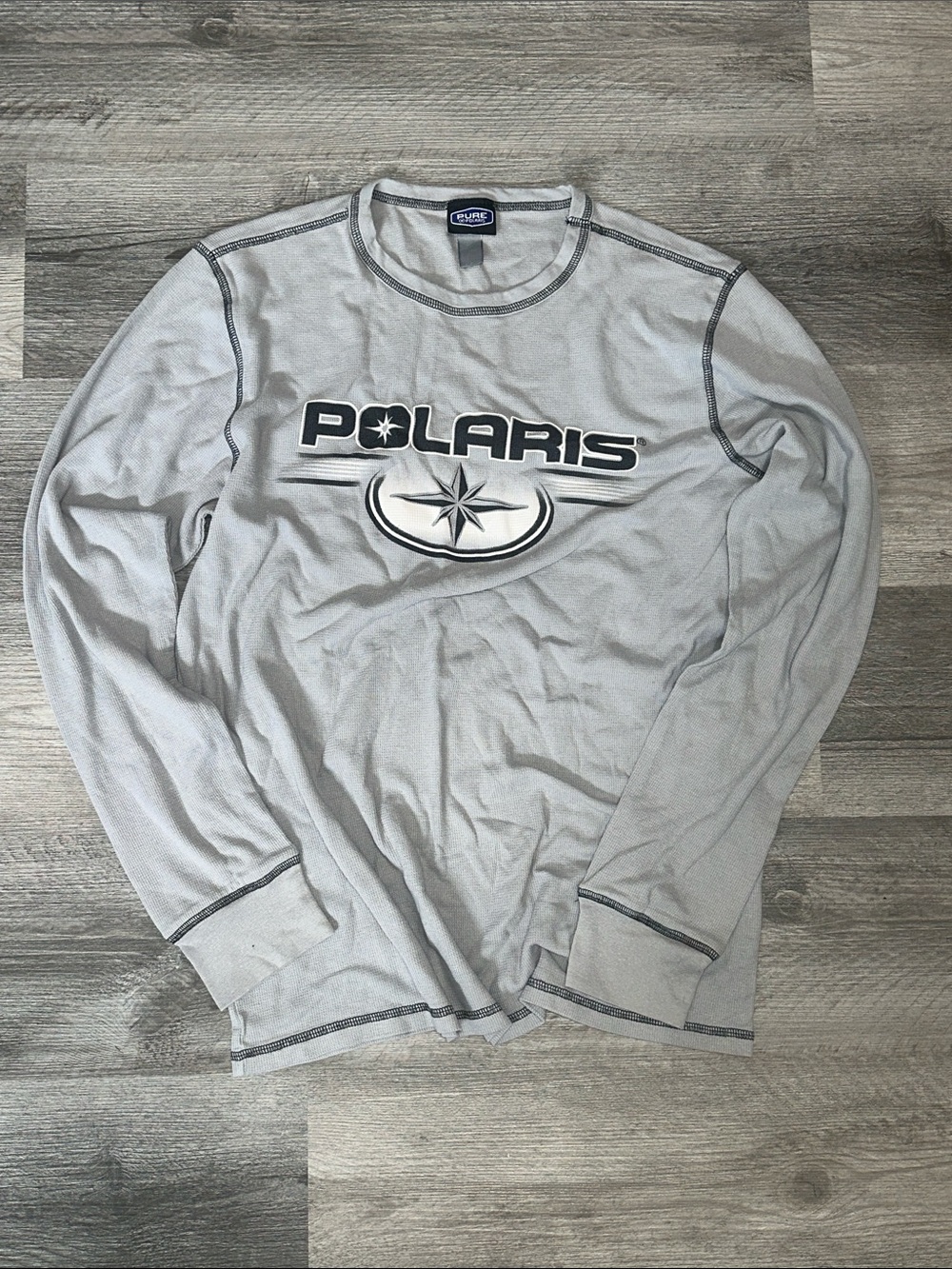 Men's Long Sleeve Vintage Logo Shirt in Light Gray